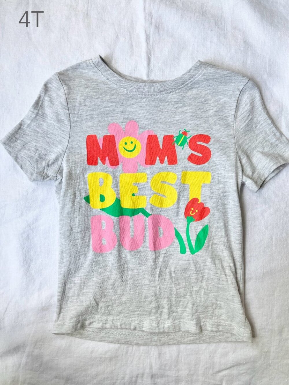 🪴5/$30 Old Navy 4T Toddler Girl Mom Mother Spring Flower Grey T-Shirt Summer